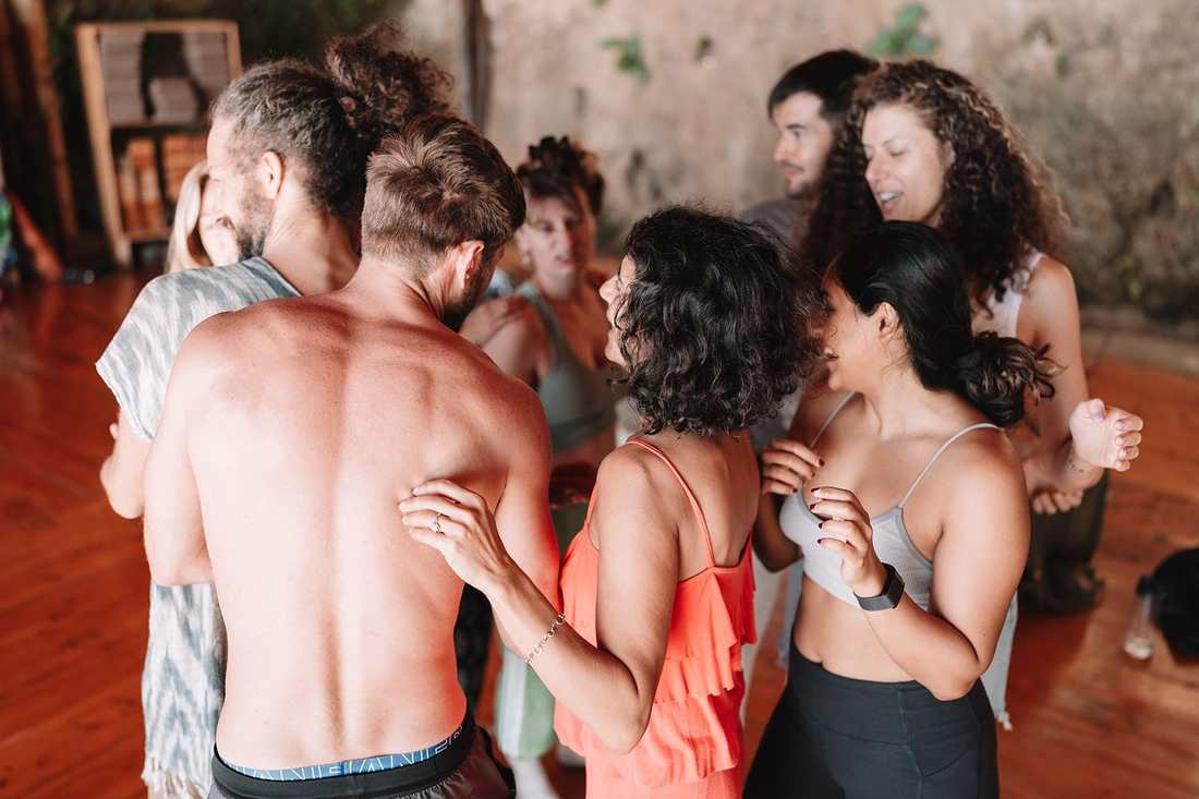 A circle of participants connecting together